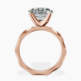 14kt Rose Gold Magnolia Texture Solitaire Lab Diamond Ring side right image one