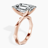 10kt Rose Gold Magnolia Texture Solitaire Lab Diamond Ring standing product image one