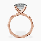 10kt Rose Gold Magnolia Texture Solitaire Lab Diamond Ring side right image one