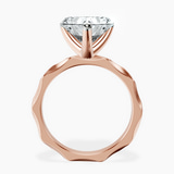 14kt Rose Gold Magnolia Texture Solitaire Lab Diamond Ring side right image one