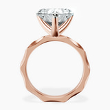 10kt Rose Gold Magnolia Texture Solitaire Lab Diamond Ring side right image one