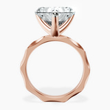 10kt Rose Gold Magnolia Texture Solitaire Lab Diamond Ring side right image one