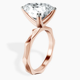 10kt Rose Gold Magnolia Texture Solitaire Lab Diamond Ring standing product image one