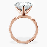 10kt Rose Gold Magnolia Texture Solitaire Lab Diamond Ring side right image one