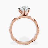 14kt Rose Gold Magnolia Texture Solitaire Lab Diamond Ring side right image one