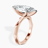 10kt Rose Gold Magnolia Texture Solitaire Lab Diamond Ring standing product image one