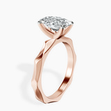 9ct Rose Gold Magnolia Texture Solitaire Lab Diamond Ring standing product image one