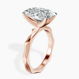 18kt Rose Gold Magnolia Texture Solitaire Lab Diamond Ring standing product image one