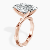 10kt Rose Gold Magnolia Texture Solitaire Lab Diamond Ring standing product image one