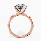 10kt Rose Gold Magnolia Texture Solitaire Lab Diamond Ring side right image one