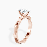 10kt Rose Gold Magnolia Texture Solitaire Lab Diamond Ring standing product image one