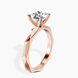 10kt Rose Gold Magnolia Texture Solitaire Lab Diamond Ring standing product image one