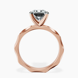 9ct Rose Gold Magnolia Texture Solitaire Lab Diamond Ring side right image one