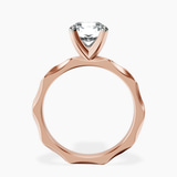 9ct Rose Gold Magnolia Texture Solitaire Lab Diamond Ring side right image one