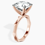 18kt Rose Gold Magnolia Texture Solitaire Lab Diamond Ring standing product image one