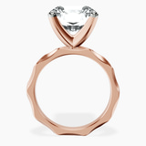 18kt Rose Gold Magnolia Texture Solitaire Lab Diamond Ring side right image one