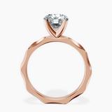 9ct Rose Gold Magnolia Texture Solitaire Lab Diamond Ring side right image one