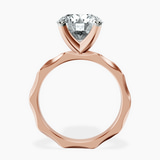 10kt Rose Gold Magnolia Texture Solitaire Lab Diamond Ring side right image one
