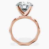 14kt Rose Gold Magnolia Texture Solitaire Lab Diamond Ring side right image one
