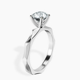 10kt White Gold Magnolia Texture Solitaire Lab Diamond Ring standing product image one