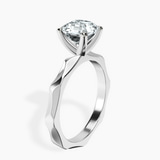 9ct White Gold Magnolia Texture Solitaire Lab Diamond Ring standing product image one