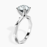 10kt White Gold Magnolia Texture Solitaire Lab Diamond Ring standing product image one