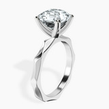 10kt White Gold Magnolia Texture Solitaire Lab Diamond Ring standing product image one