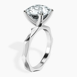 10kt White Gold Magnolia Texture Solitaire Lab Diamond Ring standing product image one