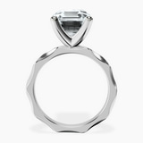 10kt White Gold Magnolia Texture Solitaire Lab Diamond Ring side right image one