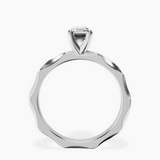 10kt White Gold Magnolia Texture Solitaire Lab Diamond Ring side right image one