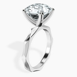 10kt White Gold Magnolia Texture Solitaire Lab Diamond Ring standing product image one