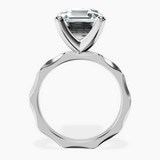 10kt White Gold Magnolia Texture Solitaire Lab Diamond Ring side right image one