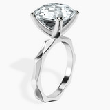 10kt White Gold Magnolia Texture Solitaire Lab Diamond Ring standing product image one