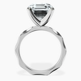 10kt White Gold Magnolia Texture Solitaire Lab Diamond Ring side right image one