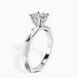 10kt White Gold Magnolia Texture Solitaire Lab Diamond Ring standing product image one
