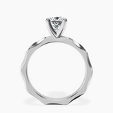 10kt White Gold Magnolia Texture Solitaire Lab Diamond Ring side right image one