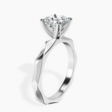 9ct White Gold Magnolia Texture Solitaire Lab Diamond Ring standing product image one