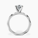 9ct White Gold Magnolia Texture Solitaire Lab Diamond Ring side right image one