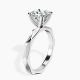 10kt White Gold Magnolia Texture Solitaire Lab Diamond Ring standing product image one