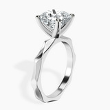 10kt White Gold Magnolia Texture Solitaire Lab Diamond Ring standing product image one