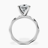 10kt White Gold Magnolia Texture Solitaire Lab Diamond Ring side right image one