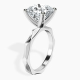 10kt White Gold Magnolia Texture Solitaire Lab Diamond Ring standing product image one