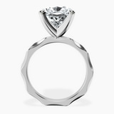 10kt White Gold Magnolia Texture Solitaire Lab Diamond Ring side right image one