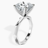 10kt White Gold Magnolia Texture Solitaire Lab Diamond Ring standing product image one