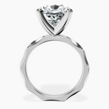 10kt White Gold Magnolia Texture Solitaire Lab Diamond Ring side right image one