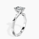 10kt White Gold Magnolia Texture Solitaire Lab Diamond Ring standing product image one