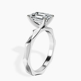 9ct White Gold Magnolia Texture Solitaire Lab Diamond Ring standing product image one