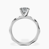 9ct White Gold Magnolia Texture Solitaire Lab Diamond Ring side right image one