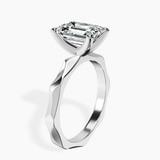 10kt White Gold Magnolia Texture Solitaire Lab Diamond Ring standing product image one