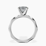 10kt White Gold Magnolia Texture Solitaire Lab Diamond Ring side right image one